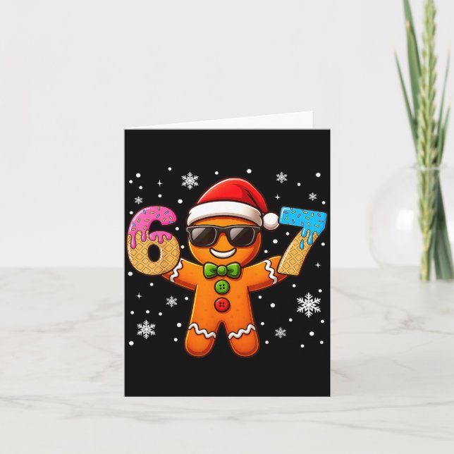 Funny Gingerbread Six Seven 67 Ice Cream Drip Chri Kort (Framsida)