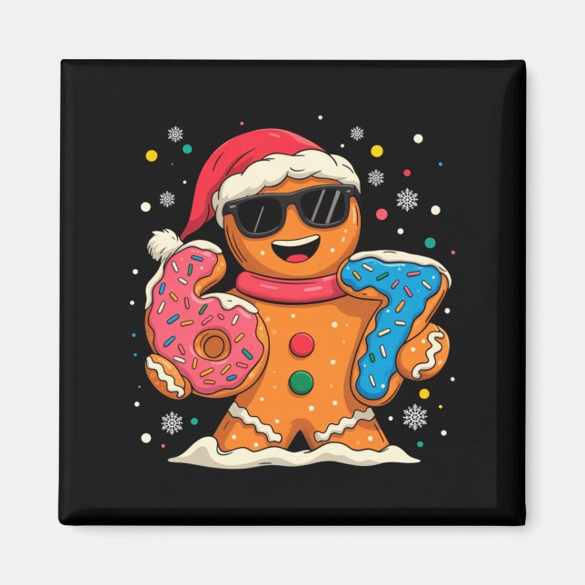 Funny Gingerbread Six Seven 67 Ice Cream Drip Chri Magnet (Framsidan)
