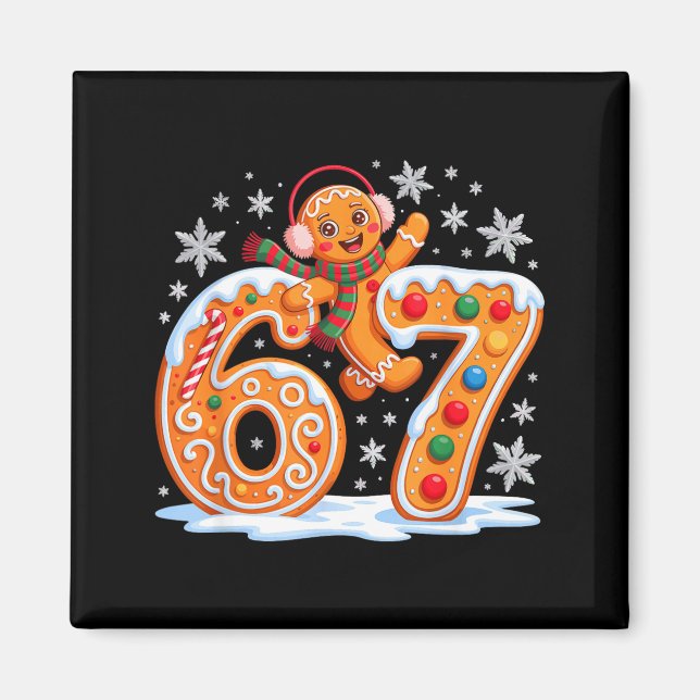 Funny Gingerbread Six Seven 67 Ice Cream Drip Chri Magnet (Framsidan)