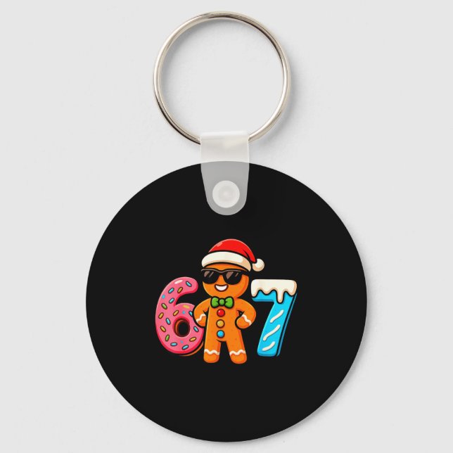 Funny Gingerbread Six Seven 67 Ice Cream Drip Chri Nyckelring (Framsida)