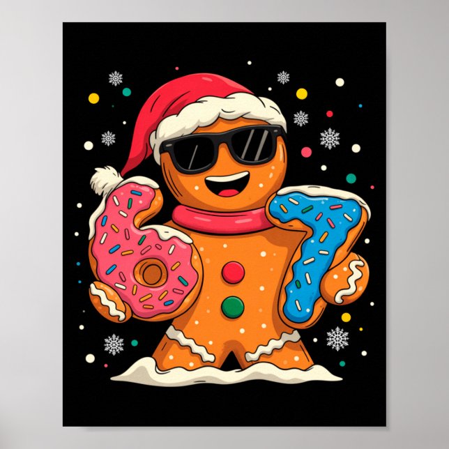 Funny Gingerbread Six Seven 67 Ice Cream Drip Chri Poster (Framsidan)
