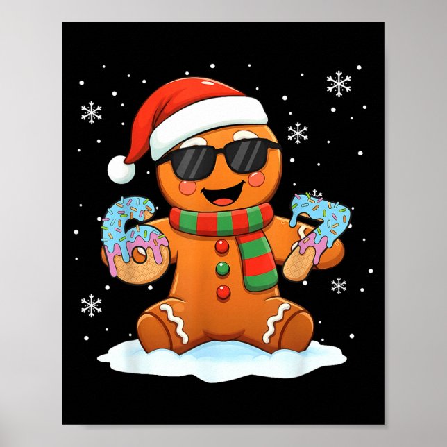 Funny Gingerbread Six Seven 67 Ice Cream Drip Chri Poster (Framsidan)