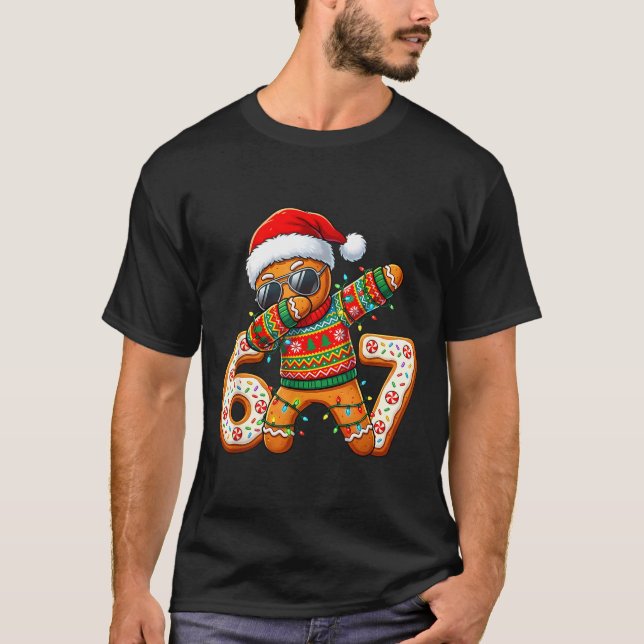 Funny Gingerbread Six Seven 67 Ice Cream Drip Chri T Shirt (Framsida)