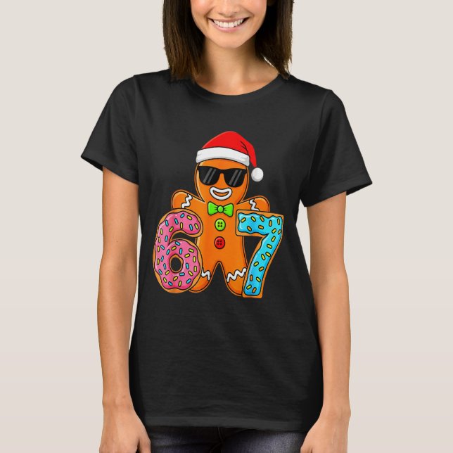 Funny Gingerbread Six Seven 67 Ice Cream Drip Chri T Shirt (Framsida)