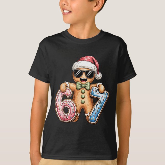 Funny Gingerbread Six Seven 67 Ice Cream Drip Chri T Shirt (Framsida)