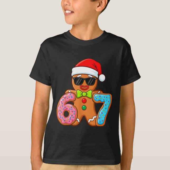 Funny Gingerbread Six Seven 67 Ice Cream Drip Chri T Shirt (Framsida)