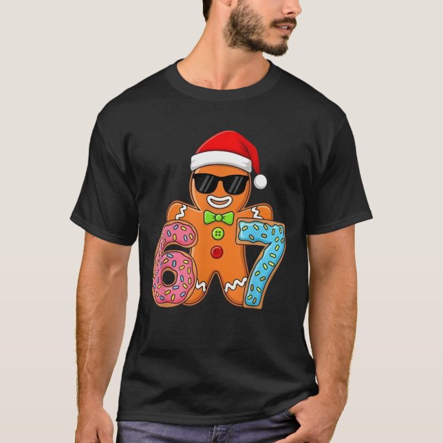 Funny Gingerbread Six Seven 67 Ice Cream Drip Chri T Shirt (Framsida)
