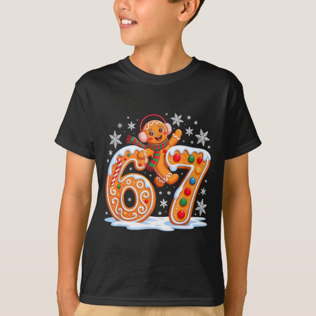 Funny Gingerbread Six Seven 67 Ice Cream Drip Chri T Shirt (Framsida)
