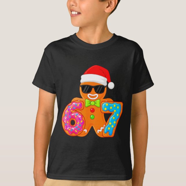 Funny Gingerbread Six Seven 67 Ice Cream Drip Chri T Shirt (Framsida)