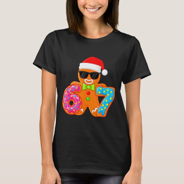 Funny Gingerbread Six Seven 67 Ice Cream Drip Chri T Shirt (Framsida)