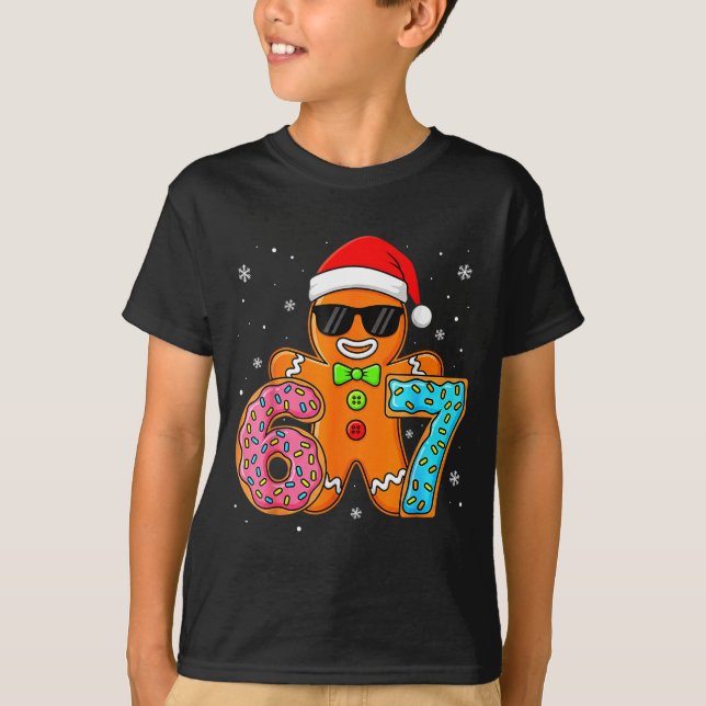Funny Gingerbread Six Seven 67 Ice Cream Drip Chri T Shirt (Framsida)