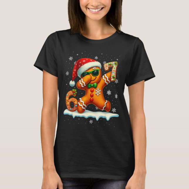 Funny Gingerbread Six Seven 67 Ice Cream Drip Chri T Shirt (Framsida)