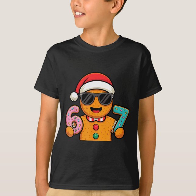 Funny Gingerbread Six Seven 67 Ice Cream Drip Chri T Shirt (Framsida)
