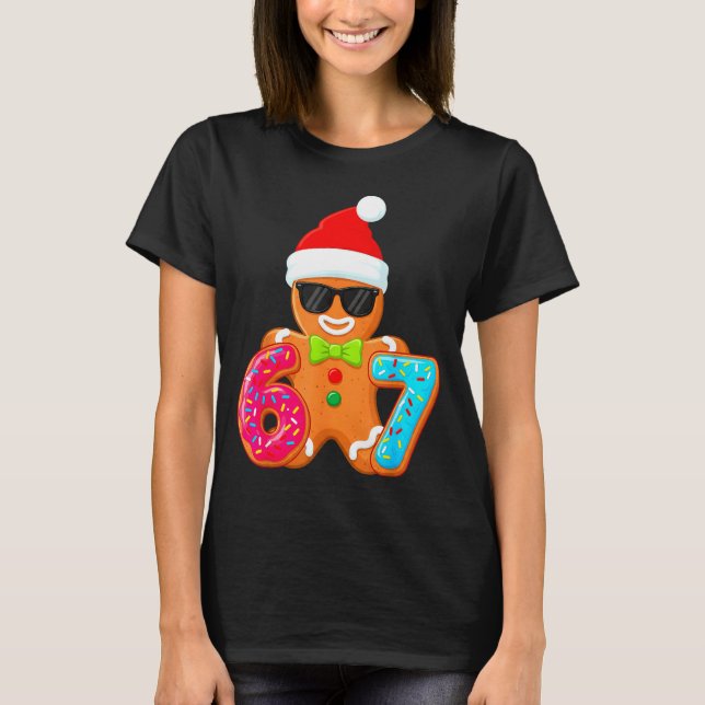 Funny Gingerbread Six Seven 67 Ice Cream Drip Chri T Shirt (Framsida)