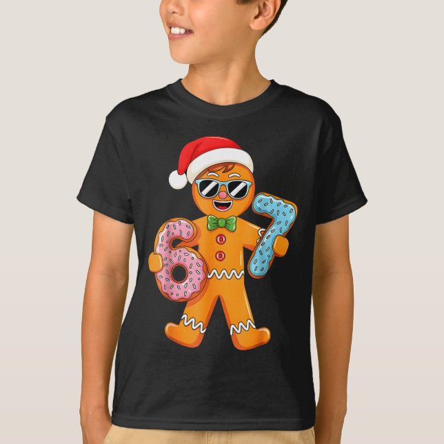 Funny Gingerbread Six Seven 67 Ice Cream Drip Chri T Shirt (Framsida)