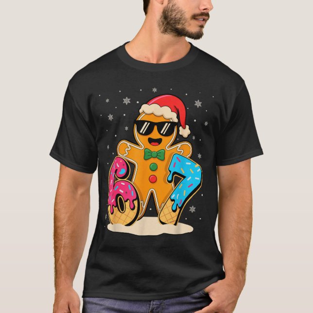 Funny Gingerbread Six Seven 67 Ice Cream Drip Chri T Shirt (Framsida)