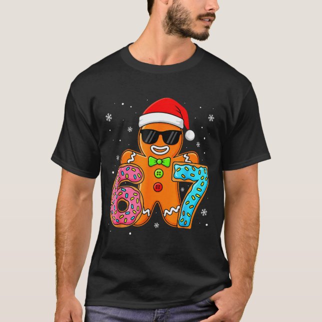 Funny Gingerbread Six Seven 67 Ice Cream Drip Chri T Shirt (Framsida)