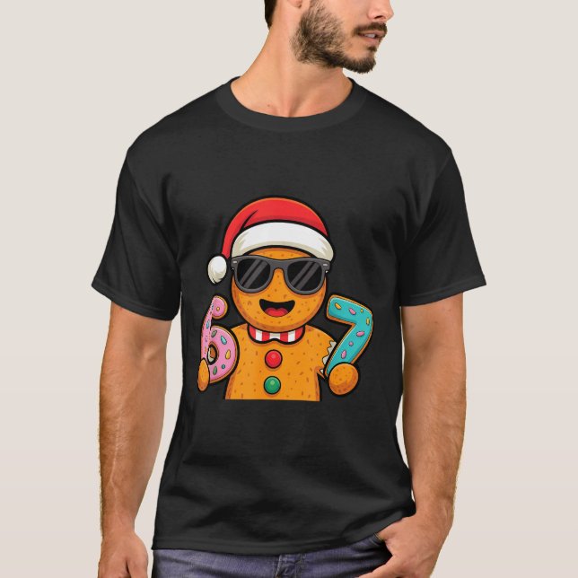 Funny Gingerbread Six Seven 67 Ice Cream Drip Chri T Shirt (Framsida)