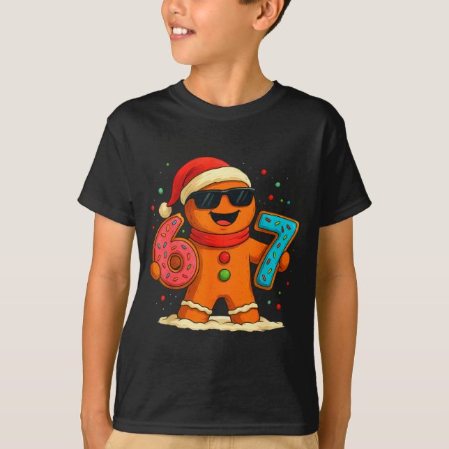 Funny Gingerbread Six Seven 67 Ice Cream Drip Chri T Shirt (Framsida)
