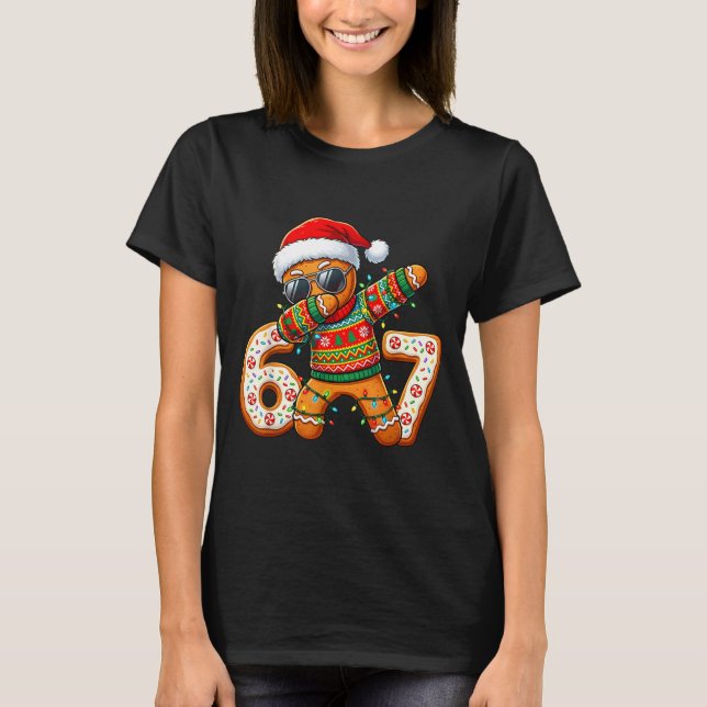 Funny Gingerbread Six Seven 67 Ice Cream Drip Chri T Shirt (Framsida)