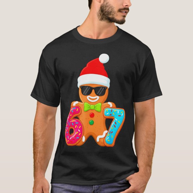 Funny Gingerbread Six Seven 67 Ice Cream Drip Chri T Shirt (Framsida)