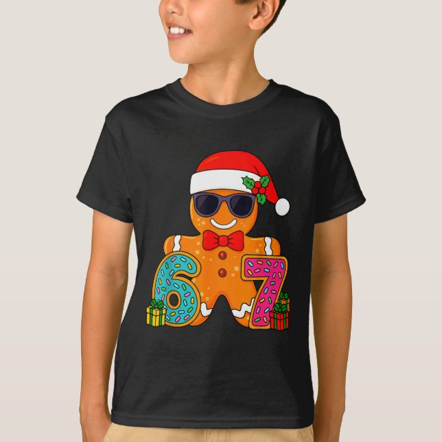 Funny Gingerbread Six Seven 67 Ice Cream Drip Chri T Shirt (Framsida)