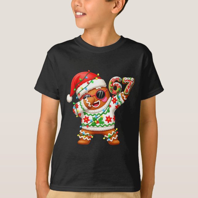 Funny Gingerbread Six Seven 67 Ice Cream Drip Chri T Shirt (Framsida)