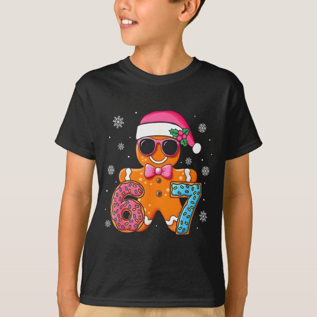 Funny Gingerbread Six Seven 67 Ice Cream Drip Chri T Shirt (Framsida)