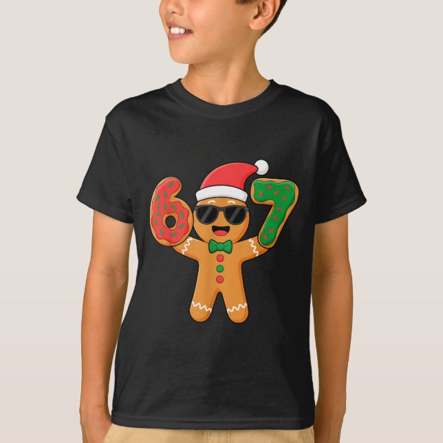 Funny Gingerbread Six Seven 67 Ice Cream Drip Chri T Shirt (Framsida)
