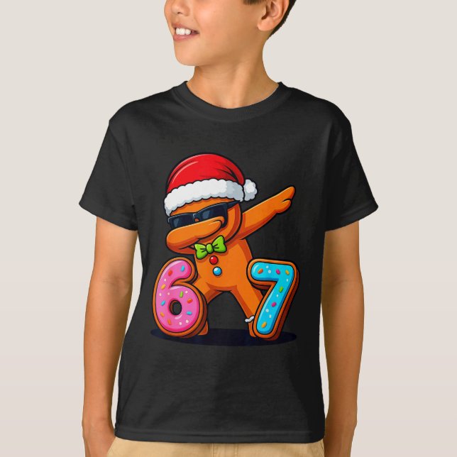 Funny Gingerbread Six Seven 67 Ice Cream Drip Chri T Shirt (Framsida)