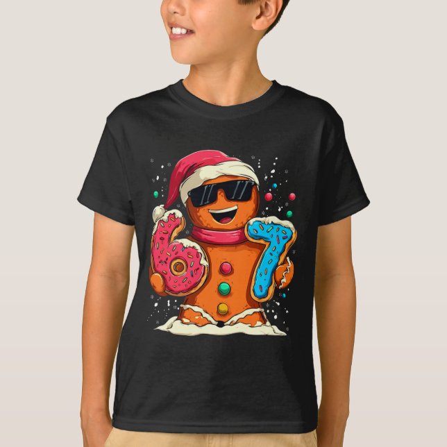 Funny Gingerbread Six Seven 67 Ice Cream Drip Chri T Shirt (Framsida)