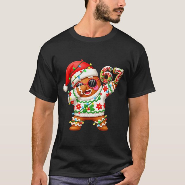 Funny Gingerbread Six Seven 67 Ice Cream Drip Chri T Shirt (Framsida)