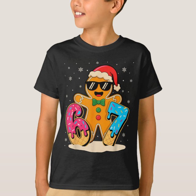 Funny Gingerbread Six Seven 67 Ice Cream Drip Chri T Shirt (Framsida)