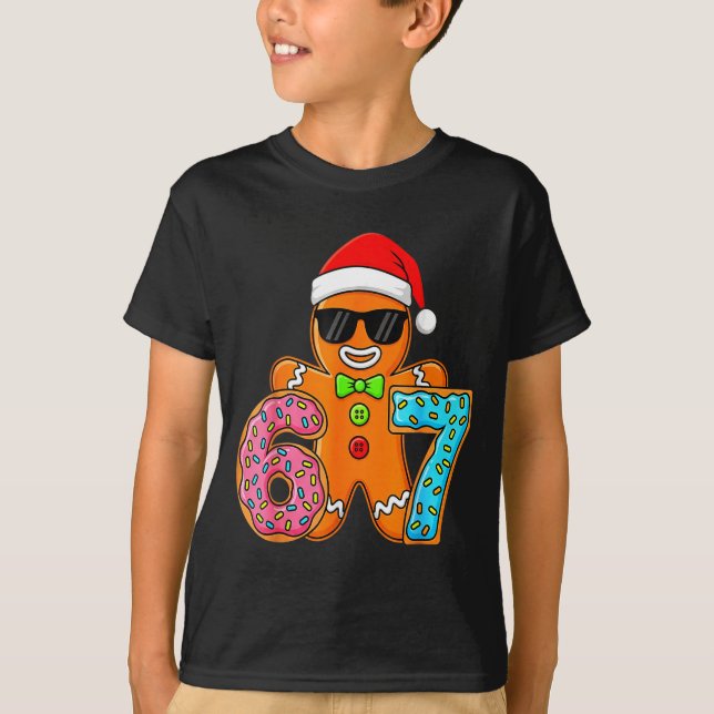 Funny Gingerbread Six Seven 67 Ice Cream Drip Chri T Shirt (Framsida)