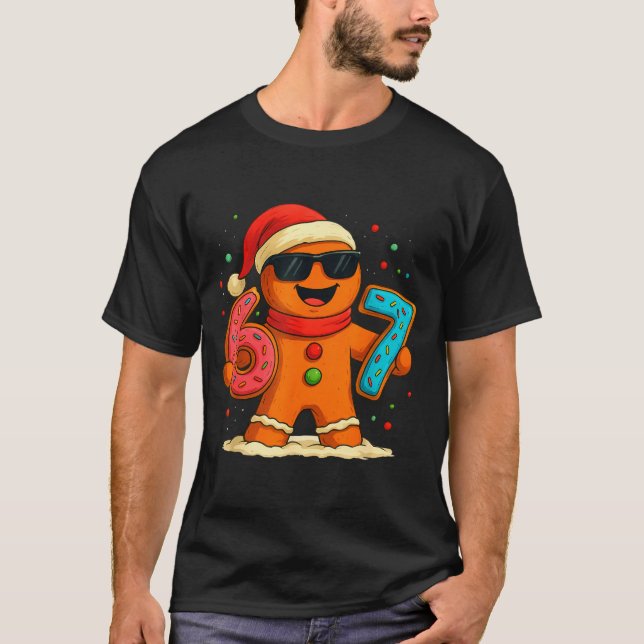 Funny Gingerbread Six Seven 67 Ice Cream Drip Chri T Shirt (Framsida)