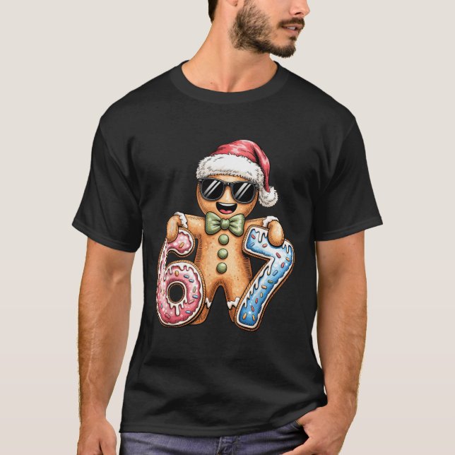 Funny Gingerbread Six Seven 67 Ice Cream Drip Chri T Shirt (Framsida)