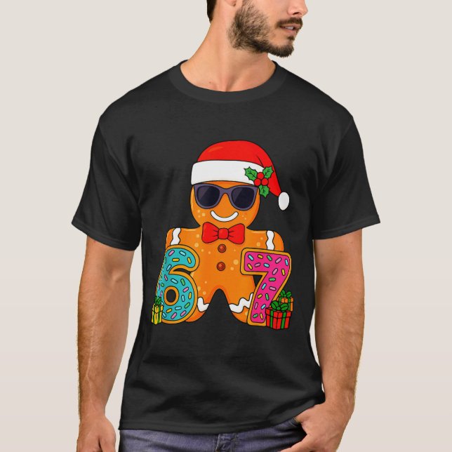 Funny Gingerbread Six Seven 67 Ice Cream Drip Chri T Shirt (Framsida)