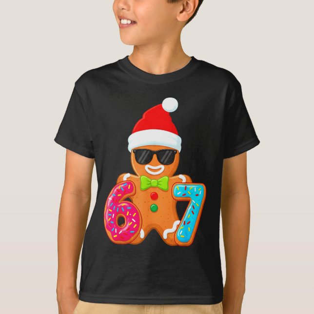 Funny Gingerbread Six Seven 67 Ice Cream Drip Chri T Shirt (Framsida)