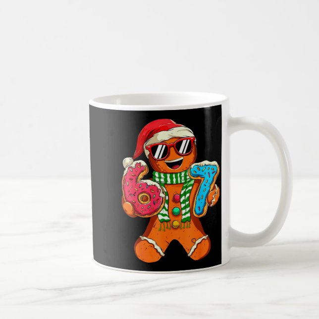 Funny Gingerbread Six Seven 67 Meme Ice Cream Chri Kaffemugg (Höger)