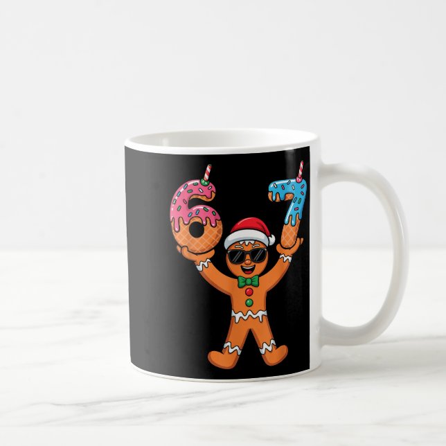Funny Gingerbread Six Seven Meme Christmas Brainro Kaffemugg (Höger)