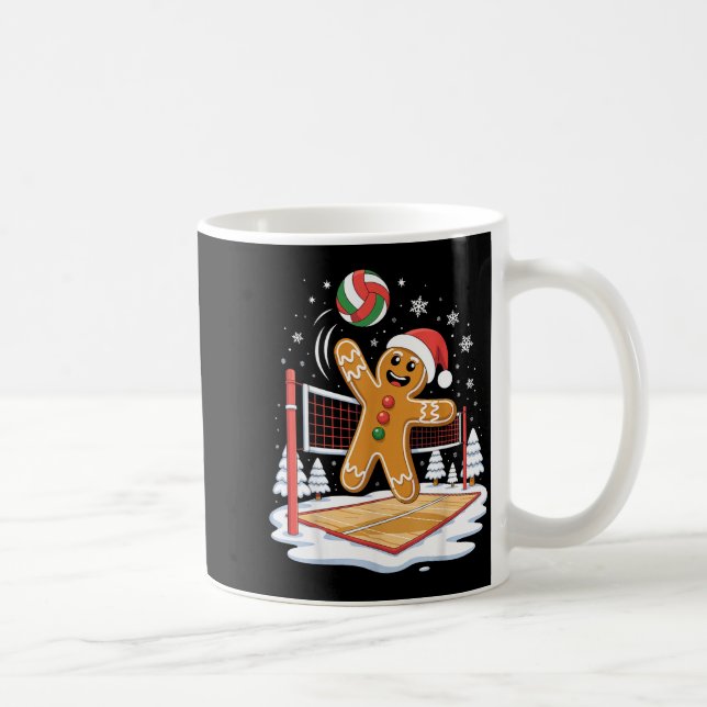Funny Gingerbread Volleyball Player Christmas  Kaffemugg (Höger)