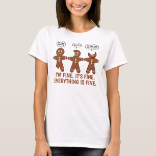 Funny Gingerbröd Allt är Bra Helgdag T Shirt