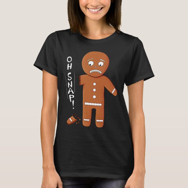Funny Gingerbröd Oh Snap jul Pun T Shirt (Framsida)