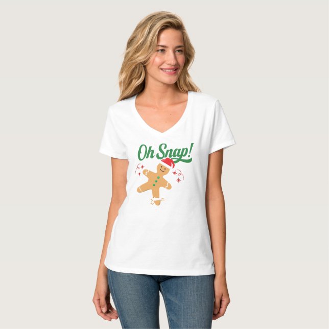 Funny Gingertea-julhuset, Julafton-Helgdagar T Shirt (Hel framsida)