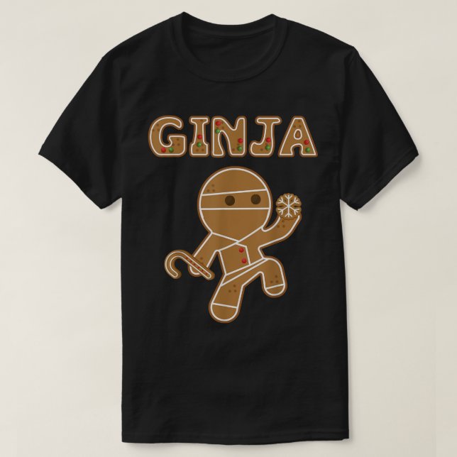 Funny Ginja Gingerbread Ninja Design T Shirt (Design framsida)