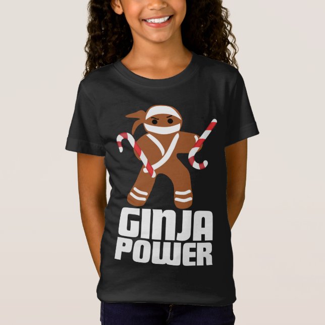 Funny Ginja Power Cute jul Cookie Gingerbrea T Shirt (Framsida)