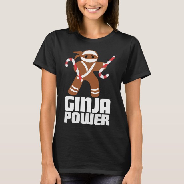 Funny Ginja Power Cute jul Cookie Gingerbrea T Shirt (Framsida)