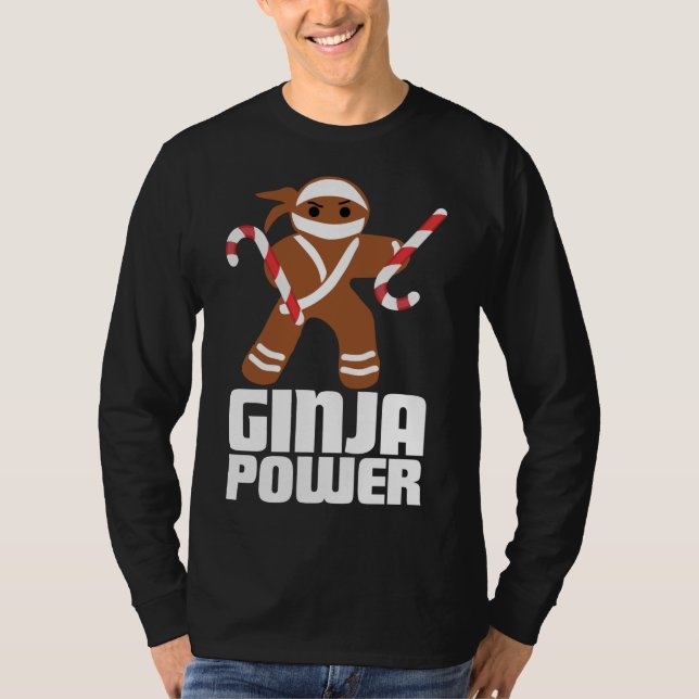 Funny Ginja Power Cute jul Cookie Gingerbrea T Shirt (Framsida)