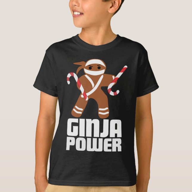 Funny Ginja Power Cute jul Cookie Gingerbrea T Shirt (Framsida)