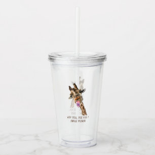 Funny Giraffe Acrylic Tumbler Take Away Mugg